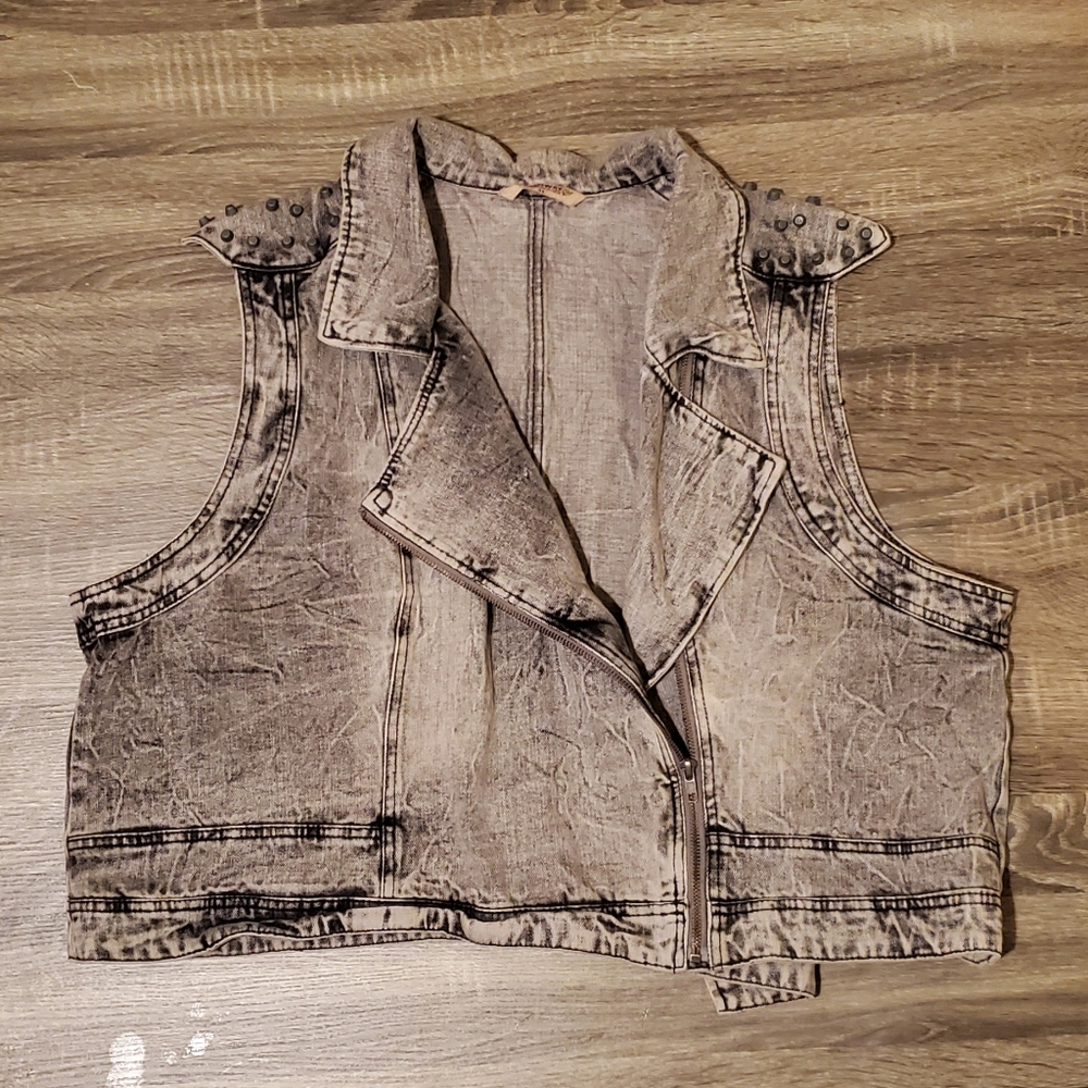 Distressed Denim Vest